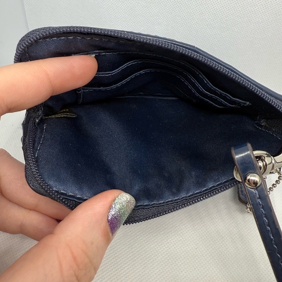 Coach Blue Clutch with Signature Pattern - Picture 5 of 5